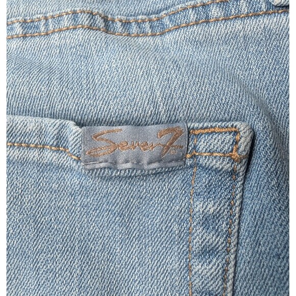 Seven7  Light Blue Denim Shorts Size 8 Stretch Distressed Cut Off 5" Inseam - Picture 8 of 10